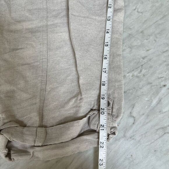 Lane Bryant Linen Blend Pants 18/20 Cropped Khaki Tan Pull On drawstring waist - Picture 7 of 7